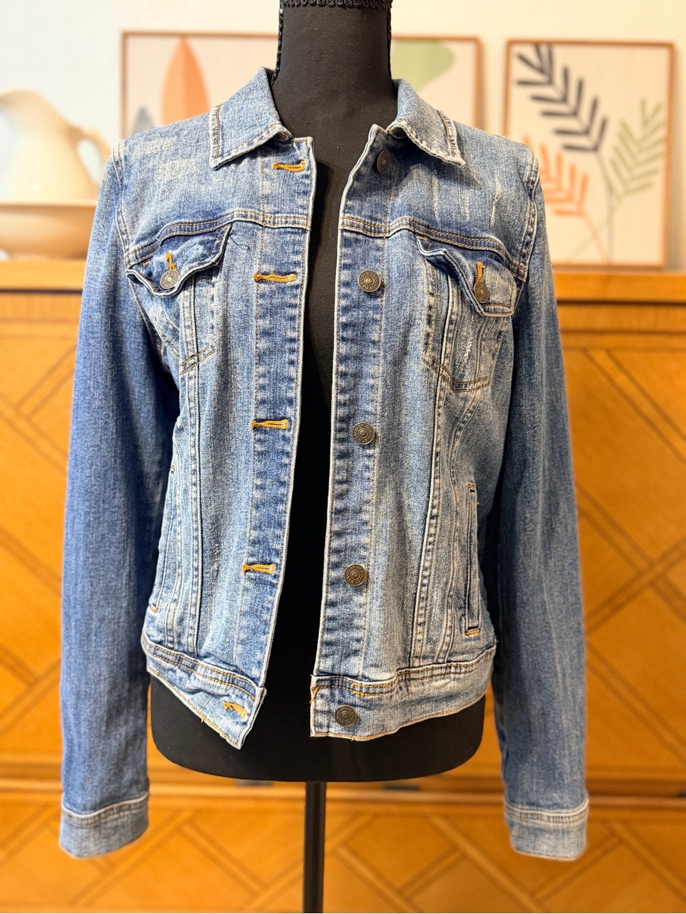 Just USA Light Blue Distressed Denim Jacket